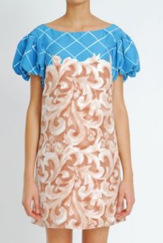 SS11 EMPERORS NEW CLOTHES CHOUX SLEEVE DRESS - BROWN